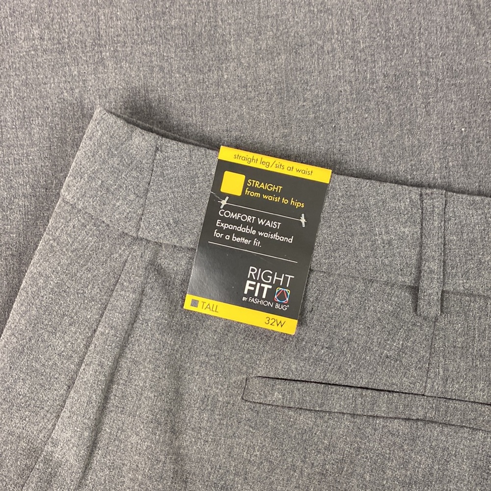 32W Tall Straight Leg Comfort Waist Slacks NWT